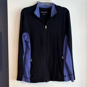 Fashion Bug Black and Lavender Full-Zip Utility Jacket